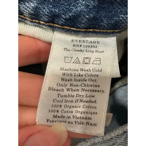 Everlane Women’s The Cheeky Long Denim Short Size 26 - Picture 4 of 10